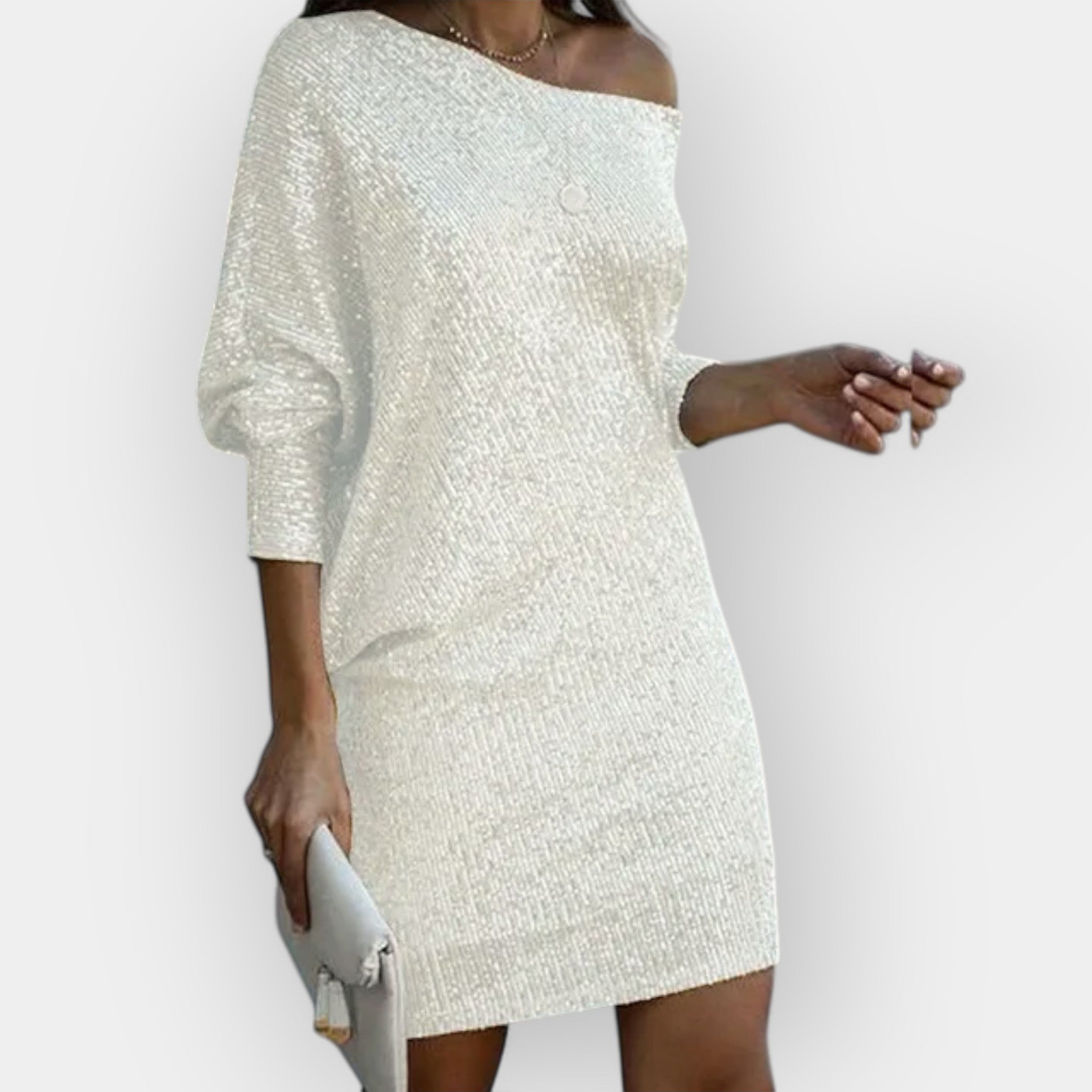 Vakarinė Suknelė su Pailgintais Blizgučiais